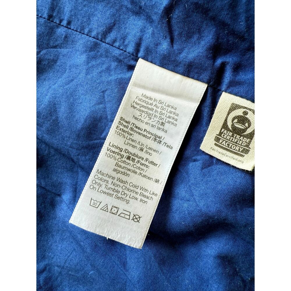 Madewell Blue Linen XS Double-Breasted Oversized Blazer Jacket - Picture 12 of 16